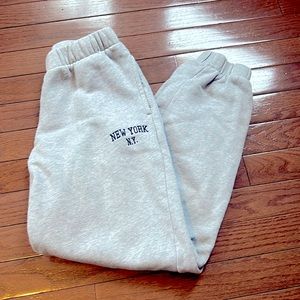 Grey New York Brandy Melville Sweatpants OS